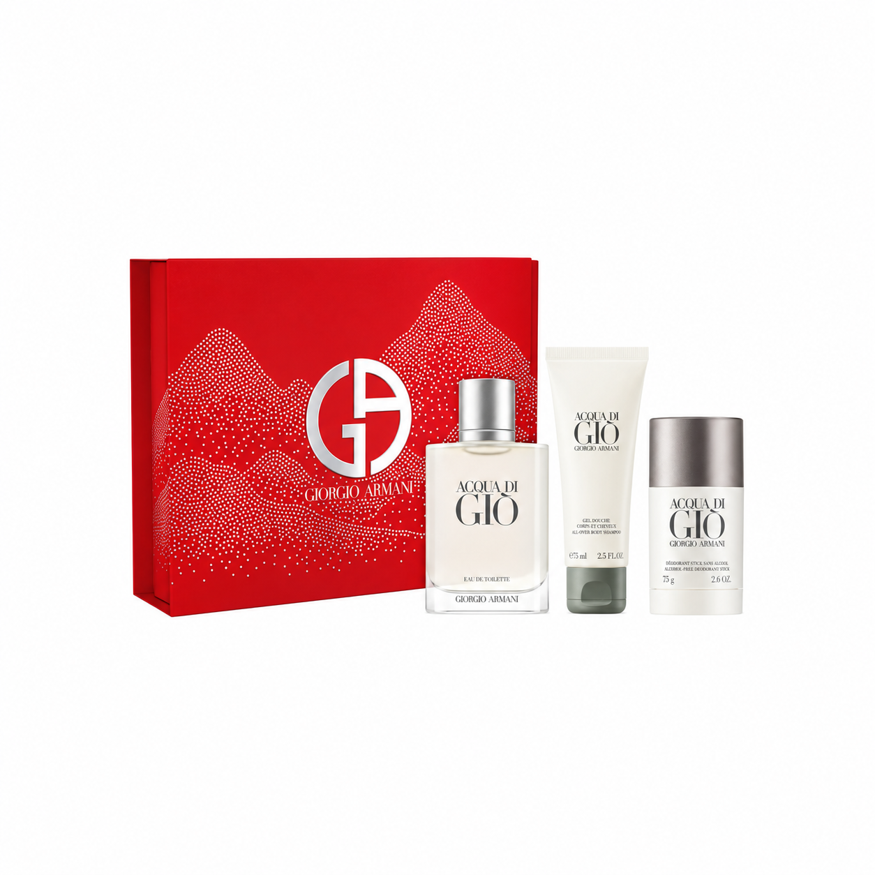 Set Giorgio Armani Acqua di Giò para Hombre – Eau de Toilette 100 ml + Gel de Ducha 75 ml + Desodorante 75 g