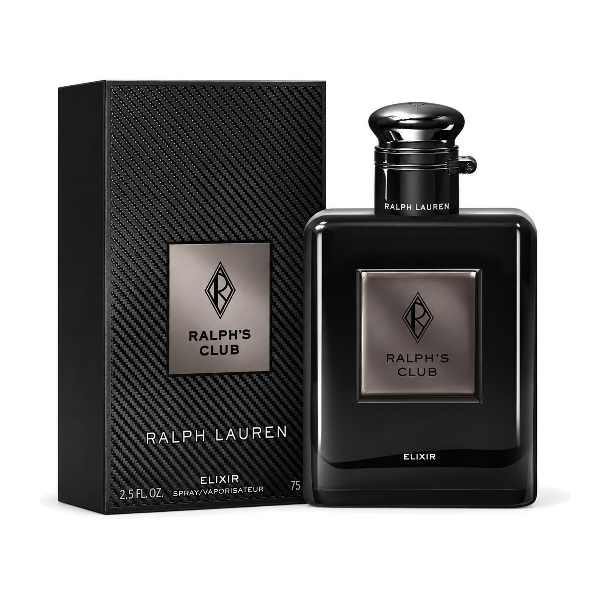 Frasco de Ralph Lauren Ralph’s Club Elixir junto a su caja.